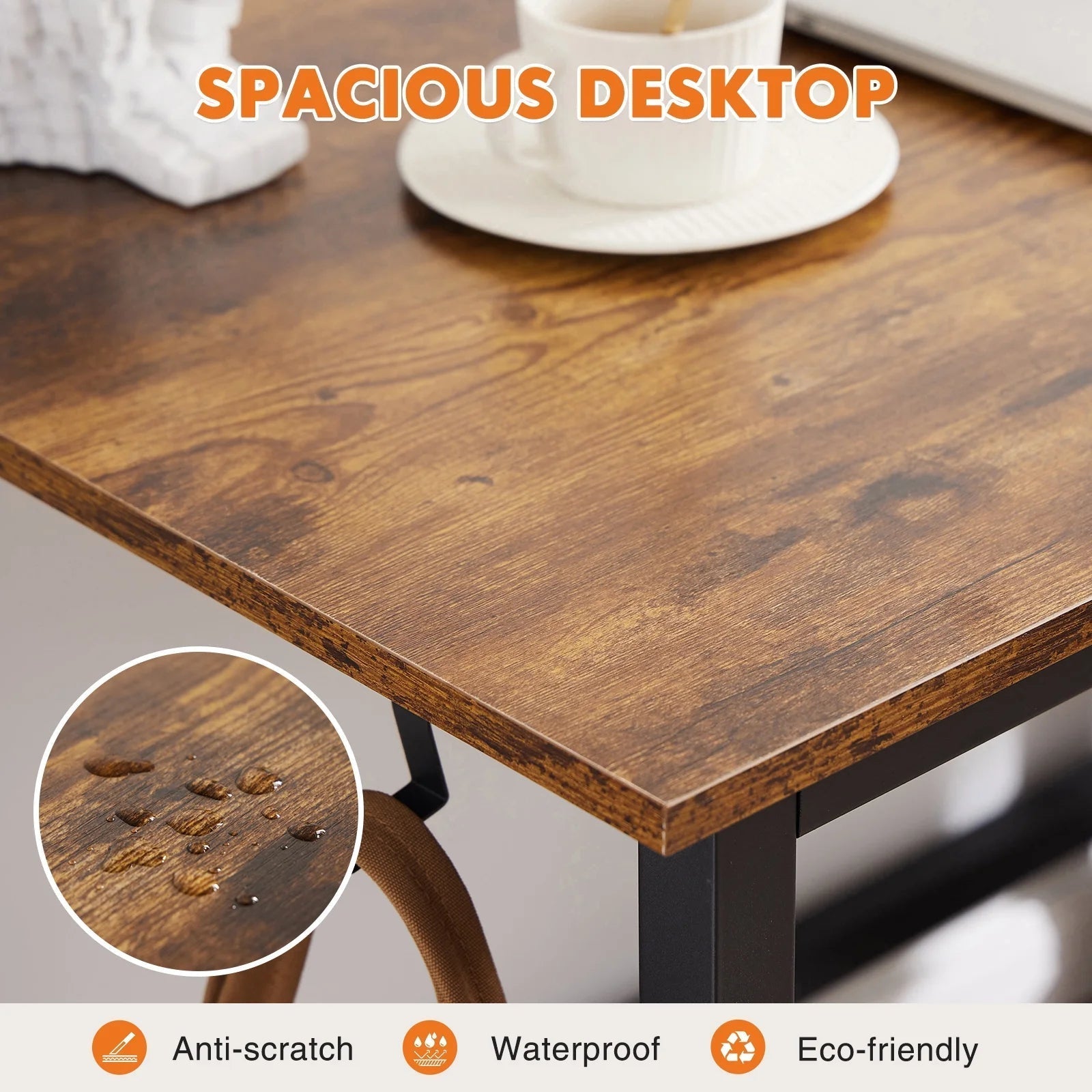 31 Inch Computer Desk Ideal for Small Spaces for Adult, Rustic Brown