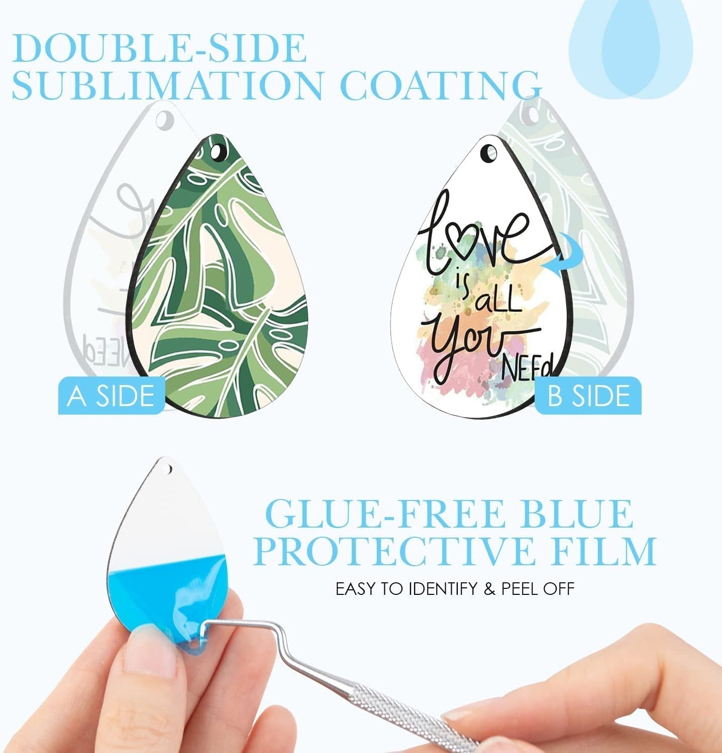 Sublimation HTV for Dark Fabric/Light Fabric with 120Sheets Sublimation Paper and Sublimation Earring Blanks