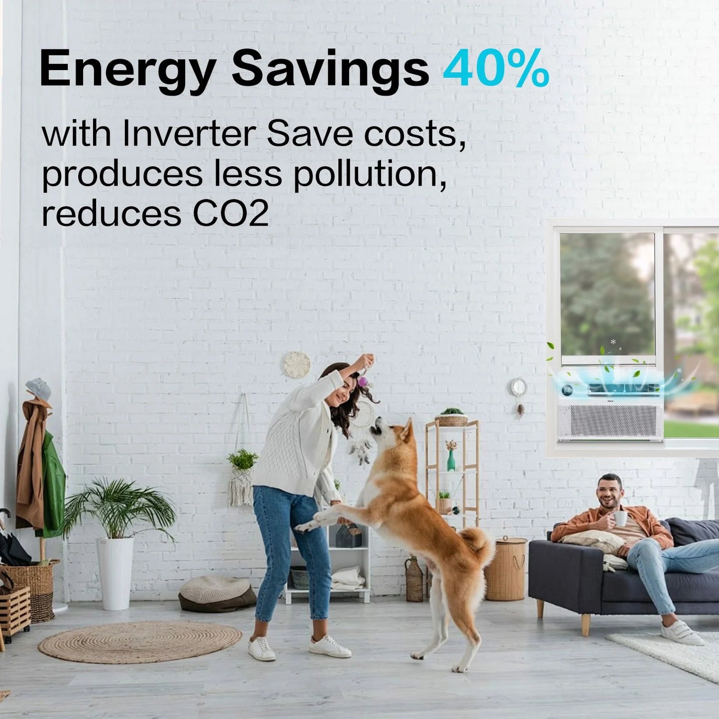 Energy Star 12000 BTU Inverter Window Air Conditioner, Energy-Saving Window AC Unit with APP & Voice Control, Ultra Quiet & Easy Installtion Design, Work with Alexa/Google Assistant