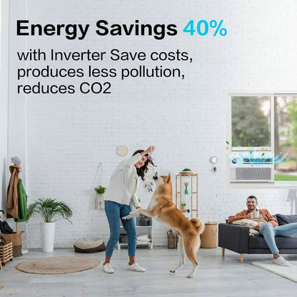 Energy Star 12000 BTU Inverter Window Air Conditioner, Energy-Saving Window AC Unit with APP & Voice Control, Ultra Quiet & Easy Installtion Design, Work with Alexa/Google Assistant