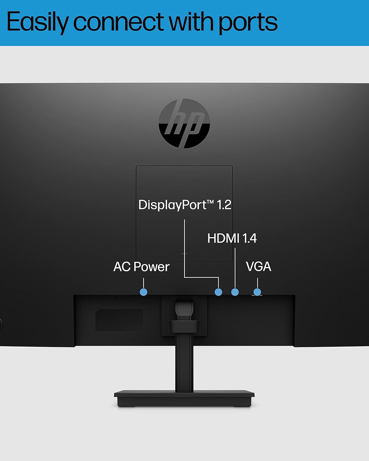 HP 27H Full HD Monitor - Diagonal - IPS Panel & 75Hz Refresh Rate - Smooth Screen - 3-Sided Micro-Edge Bezel - 100Mm Height/Tilt Adjust - Built-In Dual Speakers - for Hybrid Workers