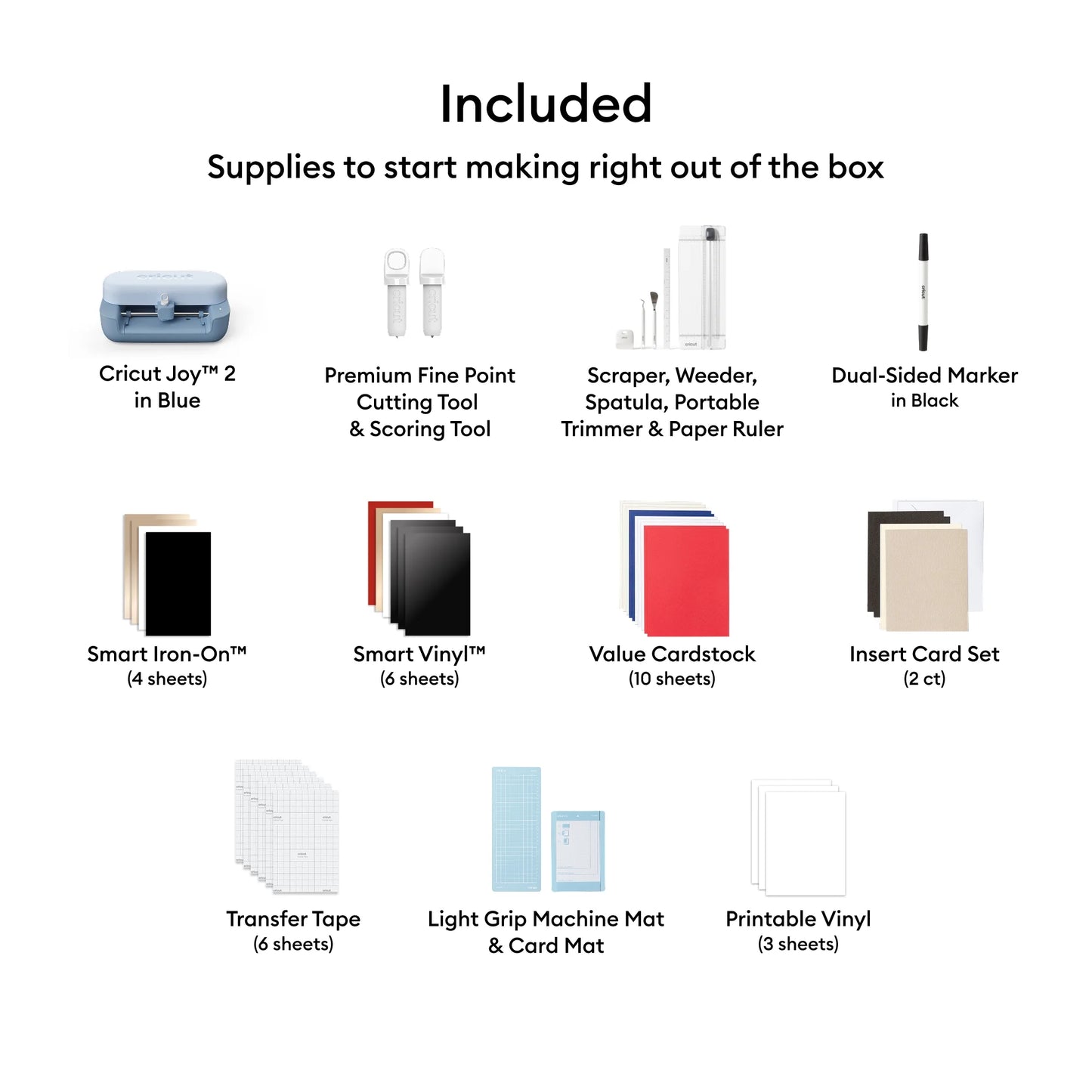 Cricut Joy™ 2 + Smart Die-Cutting Machine Essential Bundle, Blue