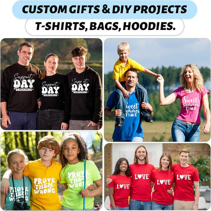 Heat Transfer Vinyl White Iron on Vinyl for All Cutter Machine - 12" X 10Ft HTV Vinyl for Shirts, Easy to Cut & Weed