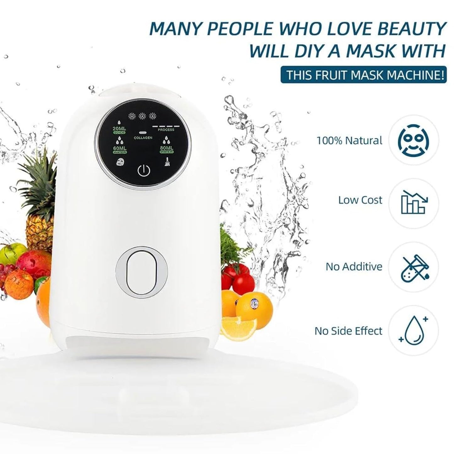 Face Mask Maker Updated Facial Mask Machine with 32Pcs Collagen Pills Make Face Masks Kit Home Automatic DIY Face Mask Maker, Facial Cream Maker Gifts for Women Girls