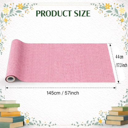 Pink Bookbinding Linen Fabric 57" X 17.3" for DIY Book Covers, Archival Grade Thick Backing, Durable Fray-Resistant Cloth for Wedding Albums, Scrapbooks & Custom Binding, Multi-Color Options (Pink)