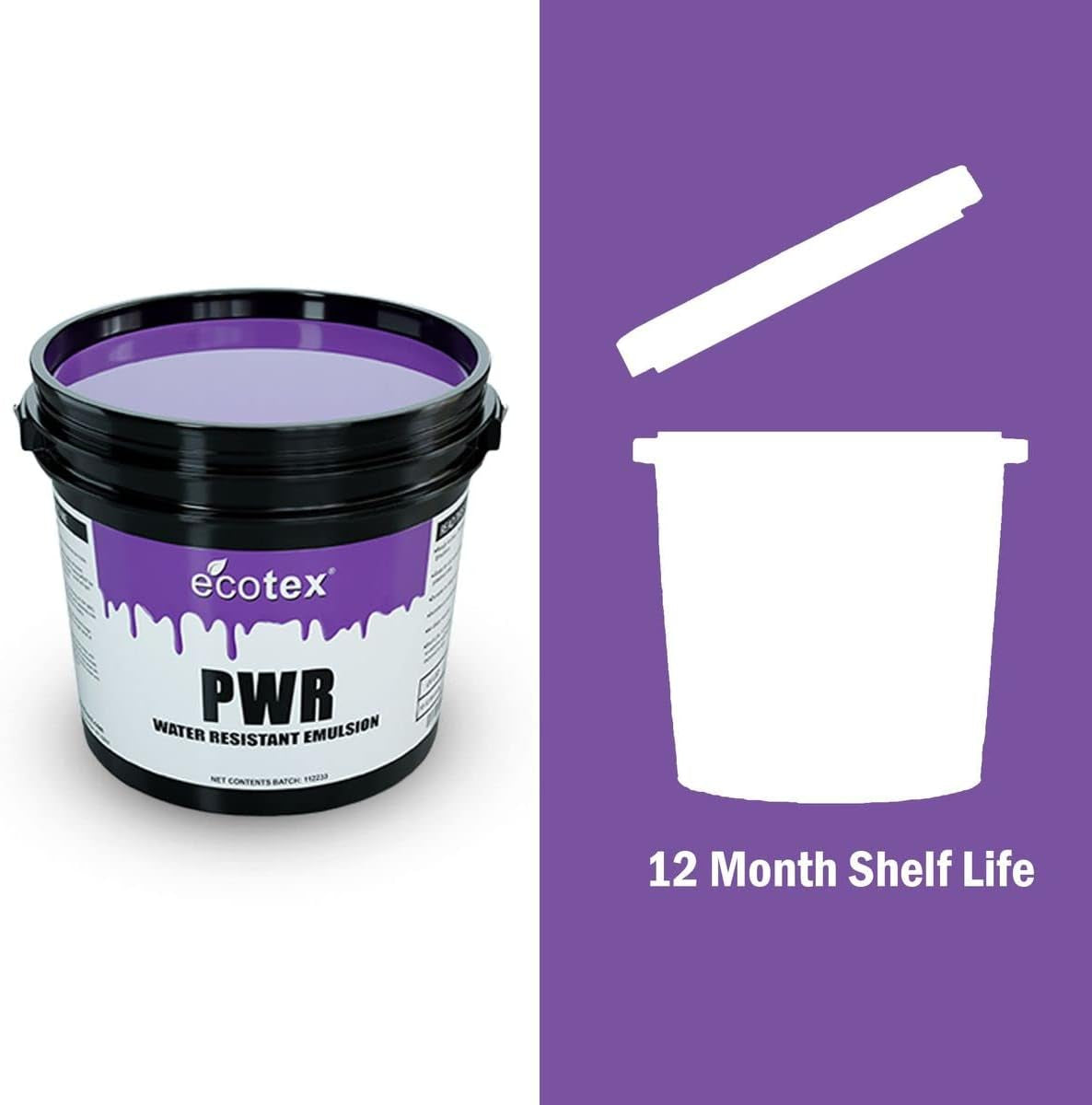 Ecotex® PWR Screen Printing Emulsion (Quart - 32Oz.) Pre - Sensitized Photo Emulsion for Silk Screens and Fabric - for Screen Printing Plastisol Ink and Water Based Ink, Screen Printing Supplies