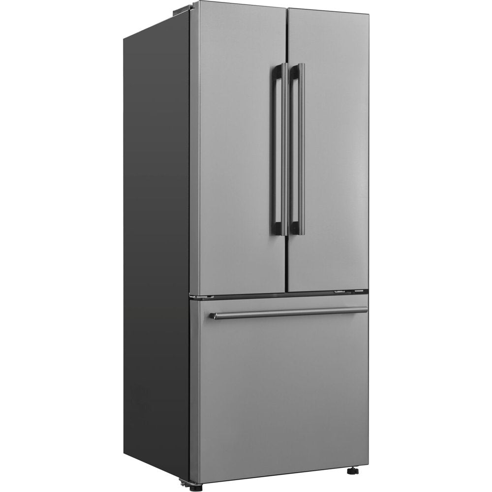 16 Cu. Ft. 3-Door French Door Refrigerator with Ice Maker, Stainless Steel, 28.35"W Condition, New