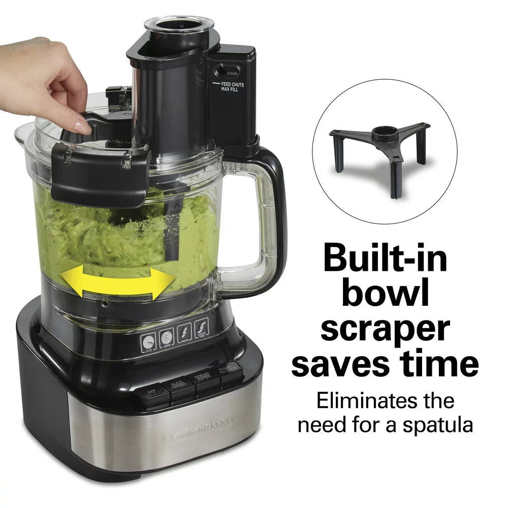 Stack & Snap Food Processor with Bowl Scraper, 10 Cup Capacity, Black, New, 70822F