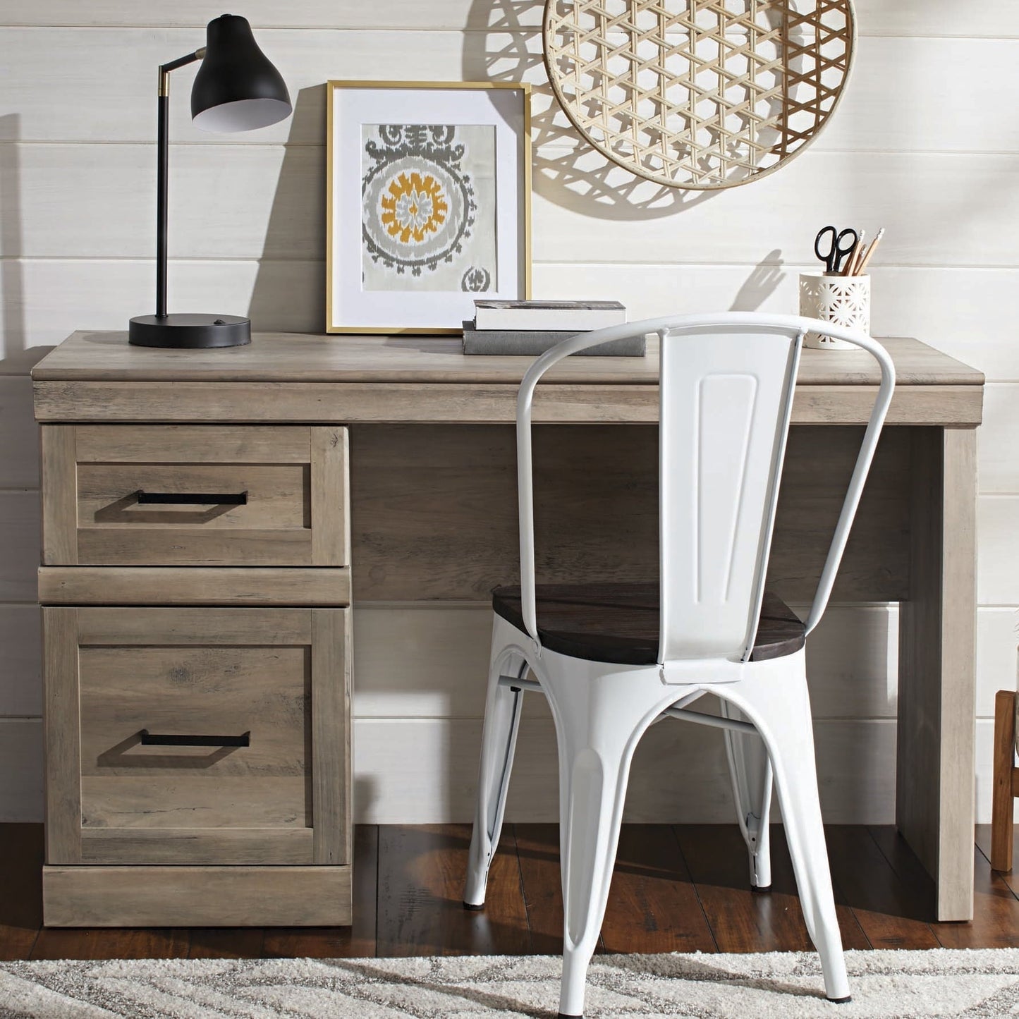 Glendale Transitional Desk, Rustic Gray Finish