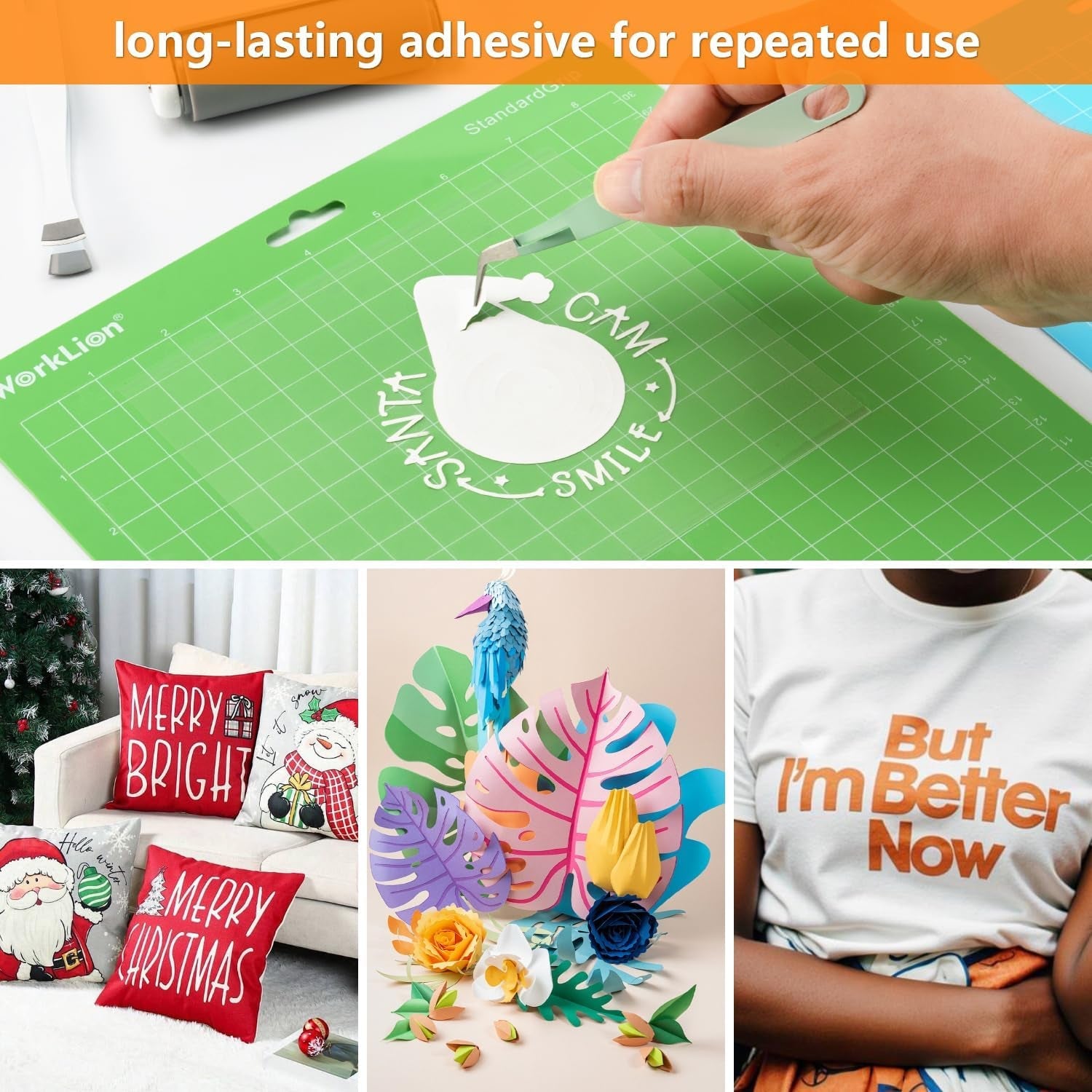 Worklion Cutting Mat for Cricut Joy Xtra: 8.5"X12", 6 Pack (4 Standardgrip & 2 Lightgrip) - Machine Accessories