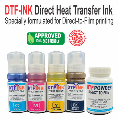 Epson Printer with DTF Ink Heat Transfer Print Color T-Shirt Maker Start Kit