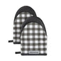 Gingham Mini Oven Mitt Set, Onyx Black, 5.5"X8", Set of 2