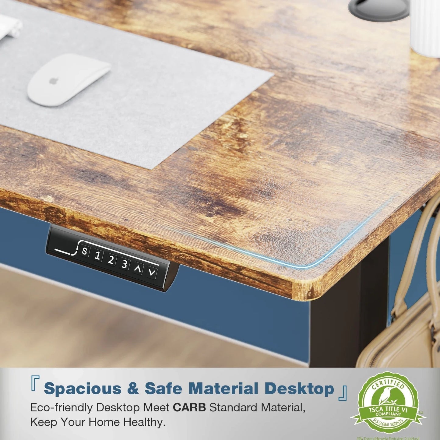 Electric Standing Desk, Height Adjustable Desk, 63 X 24 Inches Ergonomic Stand up Desk with Memory Preset and T-Shaped Metal Bracket for Home Office