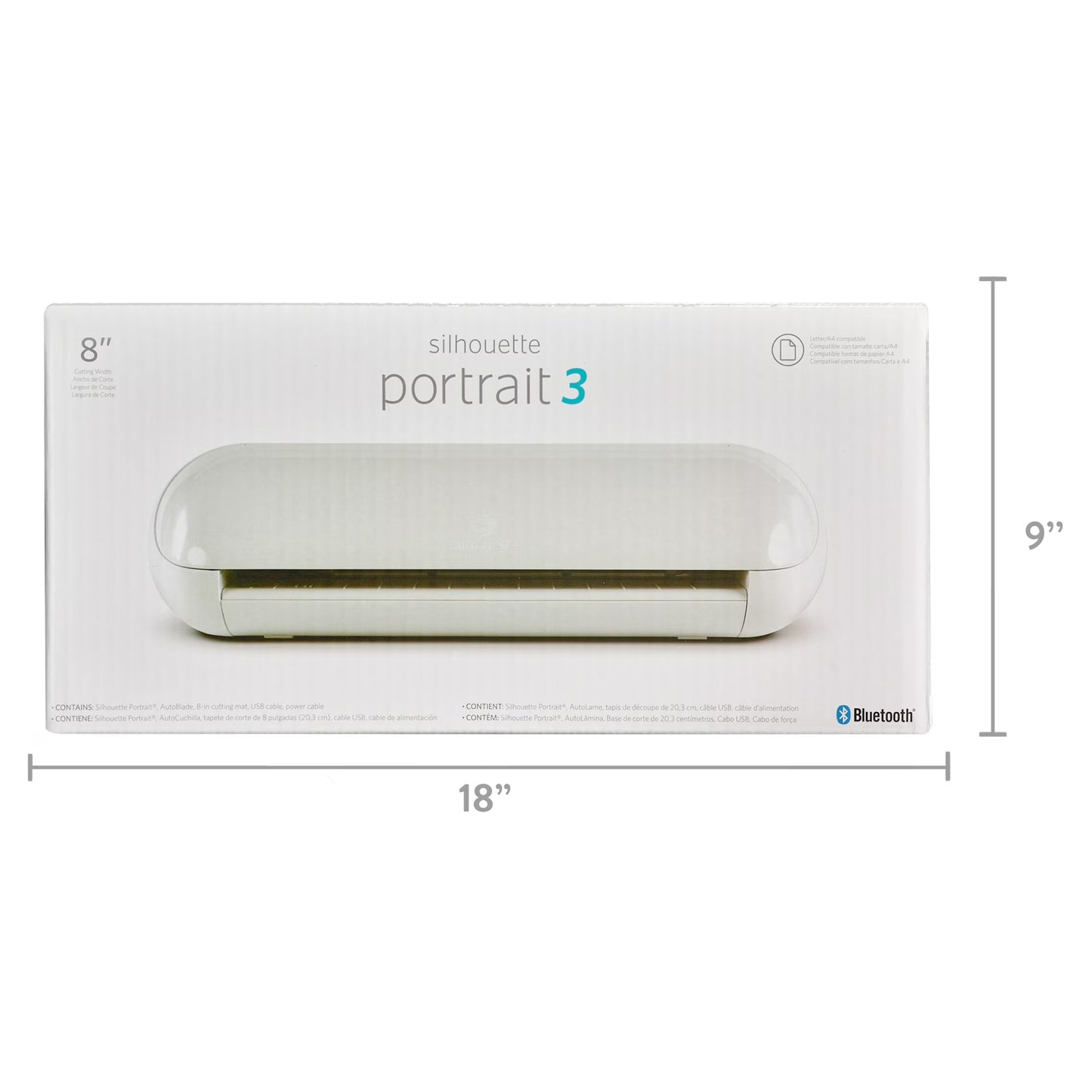 Silhouette Portrait 3 with Bluetooth Wireless Cutting 8X12" Cutting Mat Autoblade 2 50 Designs and Silhouette Studio