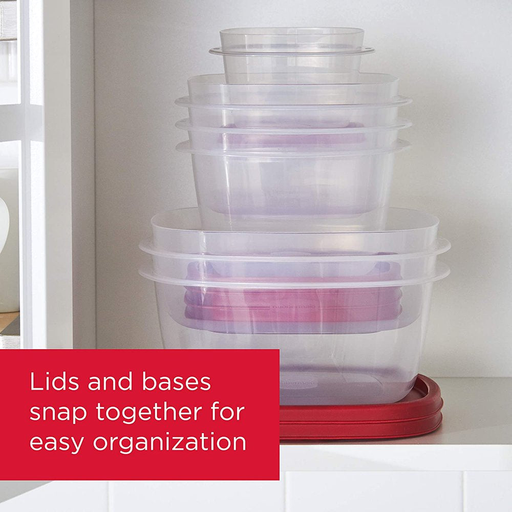 Easyfindlids 40 Piece Food Storage Containers with Vented Lids Variety Set, Red