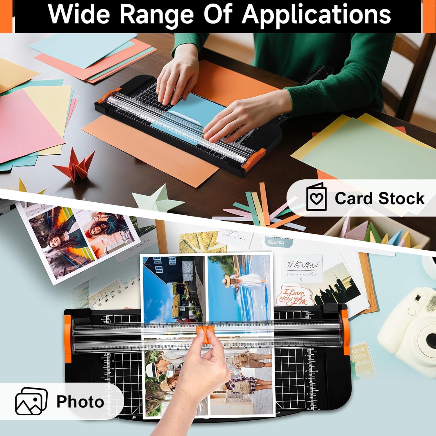 Paper Cutter & A4 Trimmer – Straight Cutter for Paper with Craft Tool Kit, Squeegee, Removal Pen & Tweezers for Scrapbooking, DIY Crafts, Card Making, Labels, Gift Cards, Cardstock & Photos