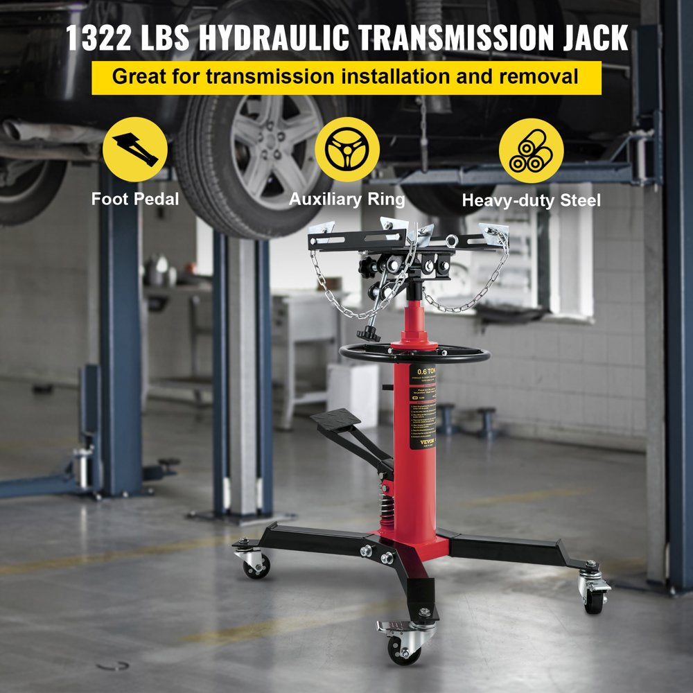 Transmission Jack 1322 Lbs 2-Stage Hydraulic High Lift Vertical Telescopic