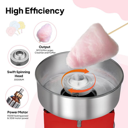 15" Cotton Candy Machine Maker Commercial Candy Floss Maker Stainless Steel