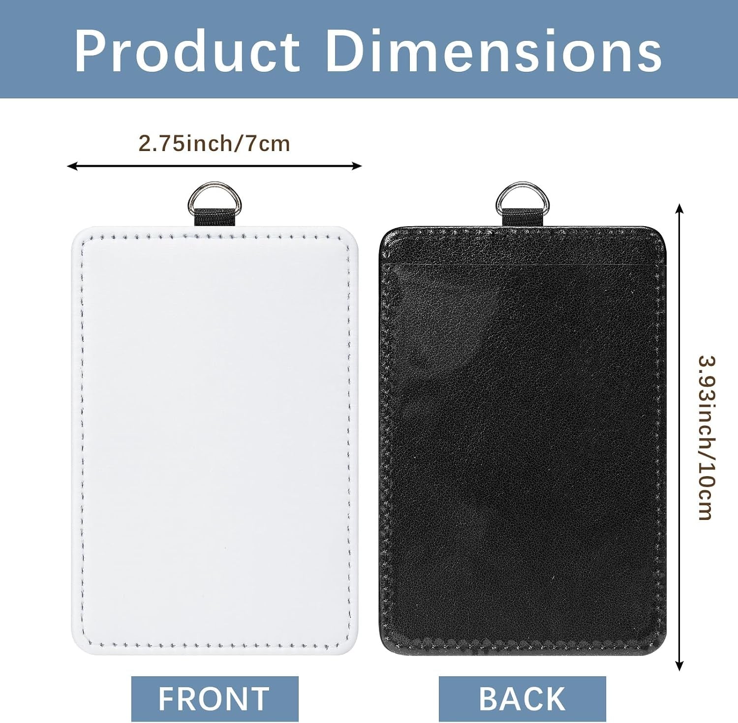14Pcs Sublimation Id Badge Holder Blanks Bulk Heat Transfer Print Waterproof Name Tags Blank Pu Leather ID Card Sublimation Card Holder