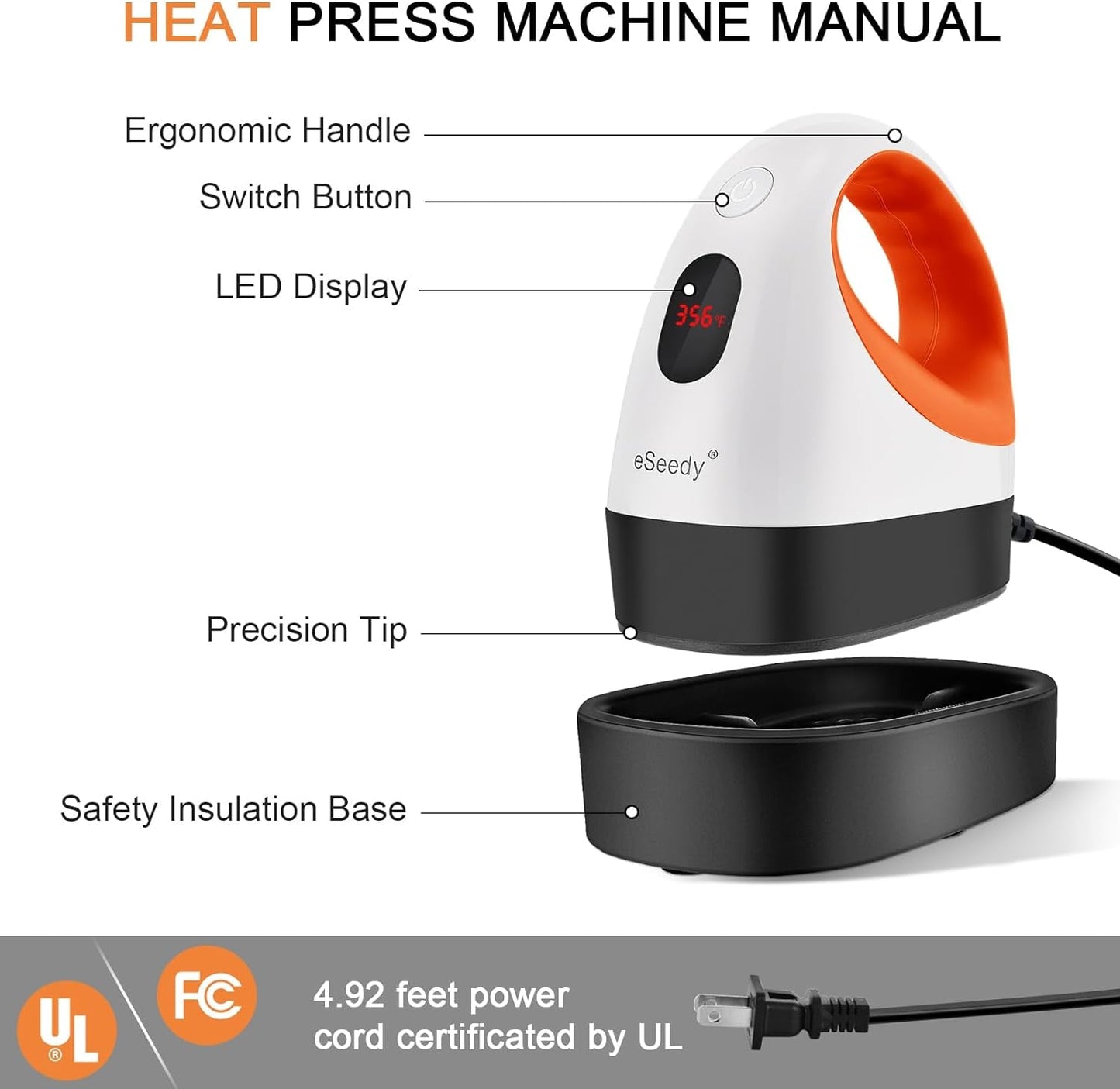 Heat Press Machine, Mini Heat Transfer Press, Portable Easy Heat Machine, Auto Power Off, Fast Heating and Safety Fuse Inside