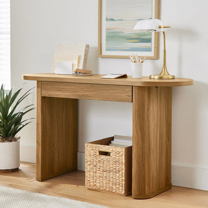 Juliet Oval Writing Desk, Light Honey Finish
