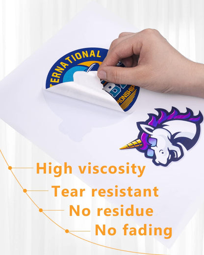 Lzerking Premium Printable Vinyl for Inkjet Printer Sticker Papers 200 Matte 8.5’’X11’’ Waterproof White Lables Decal Paper for Cricut