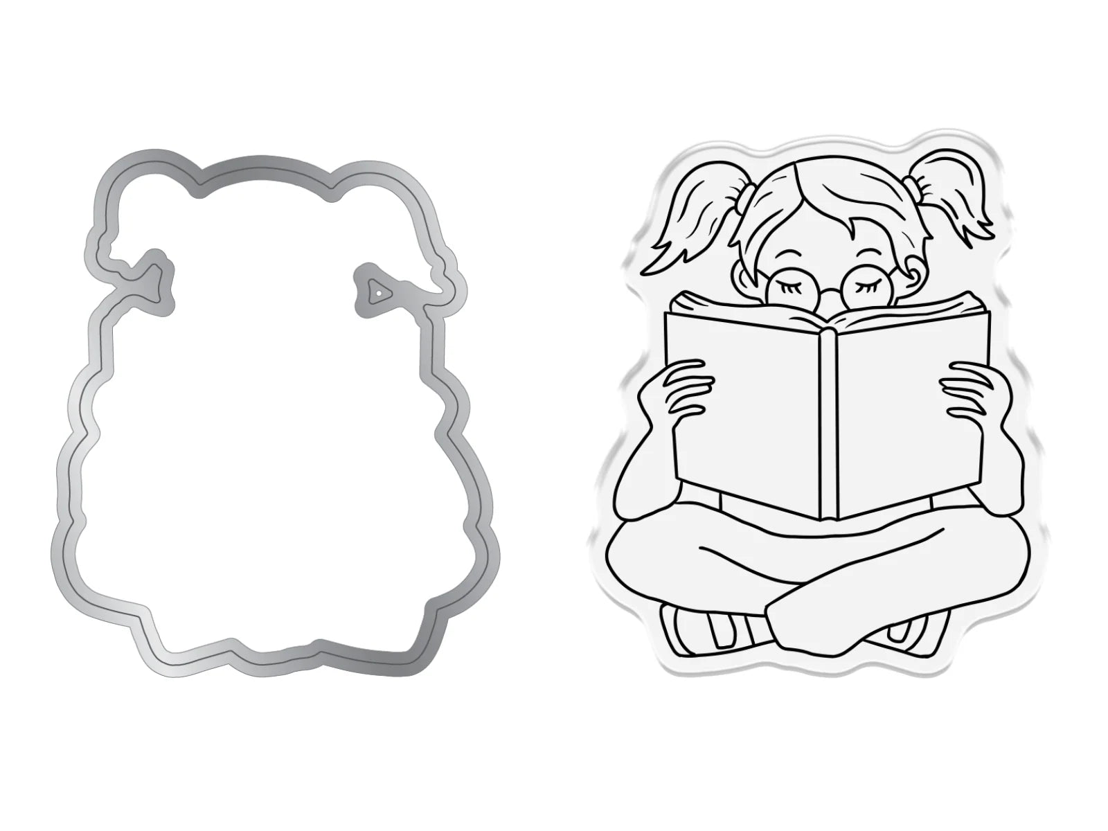 Crafters Companion Bookworm Collection Stamp & Die Set - Reading Is Dreaming