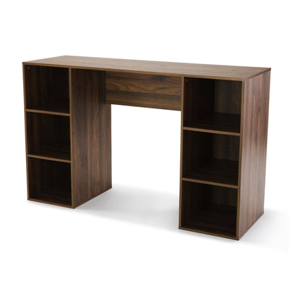 6-Cube Storage Computer Desk, Canyon Walnut