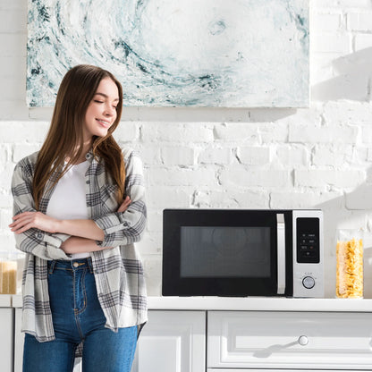 1 Cu Ft Countertop Microwave Oven in Multicolored