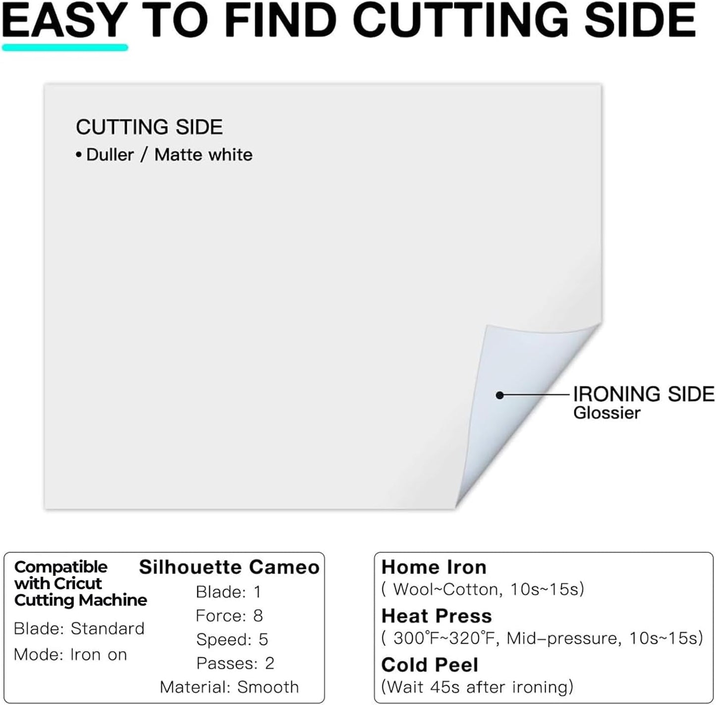 White HTV Heat Transfer Vinyl Bundle: 13 Pack 12" X 10" White Iron on Vinyl for T-Shirt, Heat Transfer Vinyl for Silhouette Cameo or Heat Press Machine