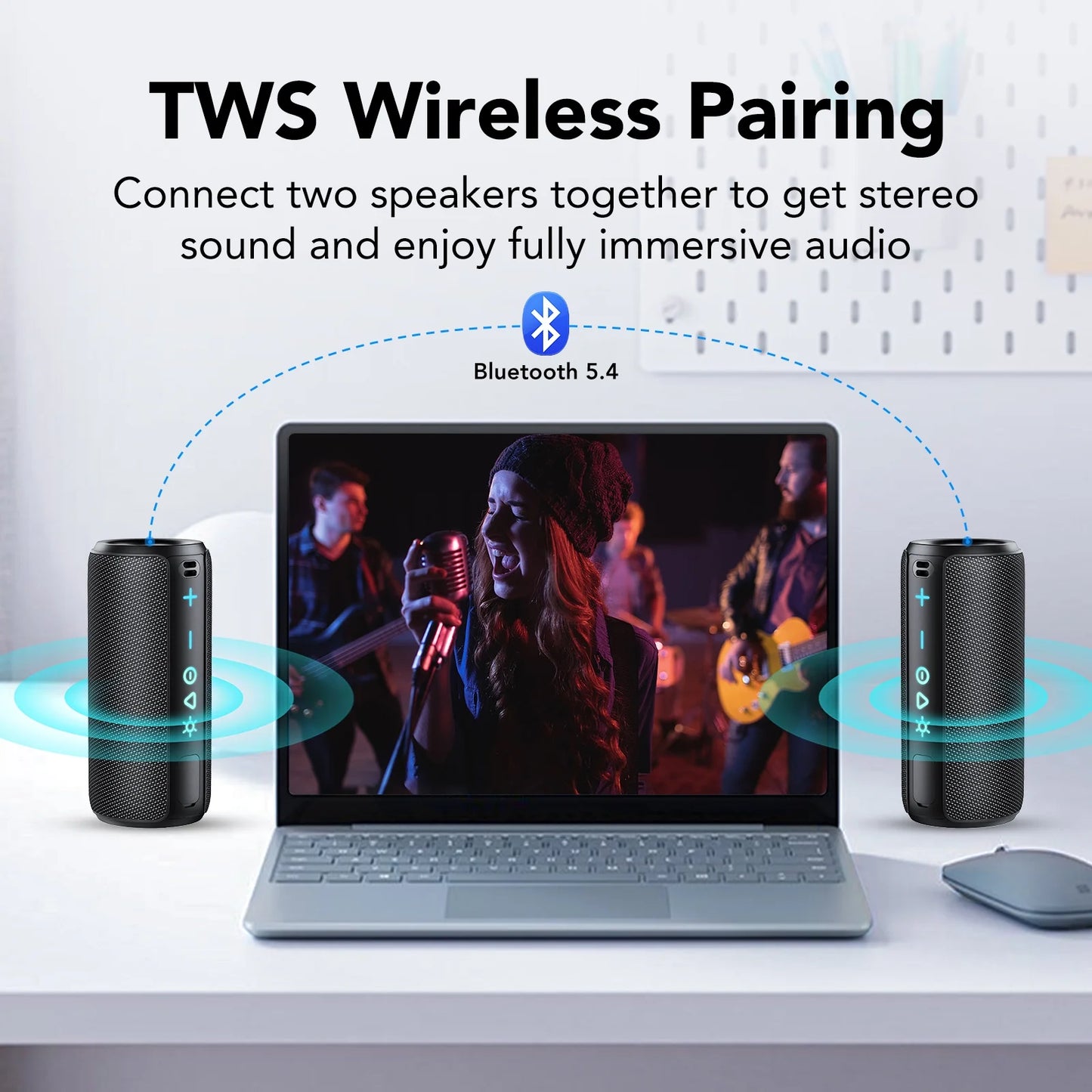 Portable Bluetooth Speaker, 30W Super Loud Bluetooth 5.4 Speaker Wireless, Boost Bass 3.0, 30H Playtime, 8 RGB Modes, IPX7 Waterproof Speaker, TWS Pairing, for Outdoor/Home/Party, Gift Ideas
