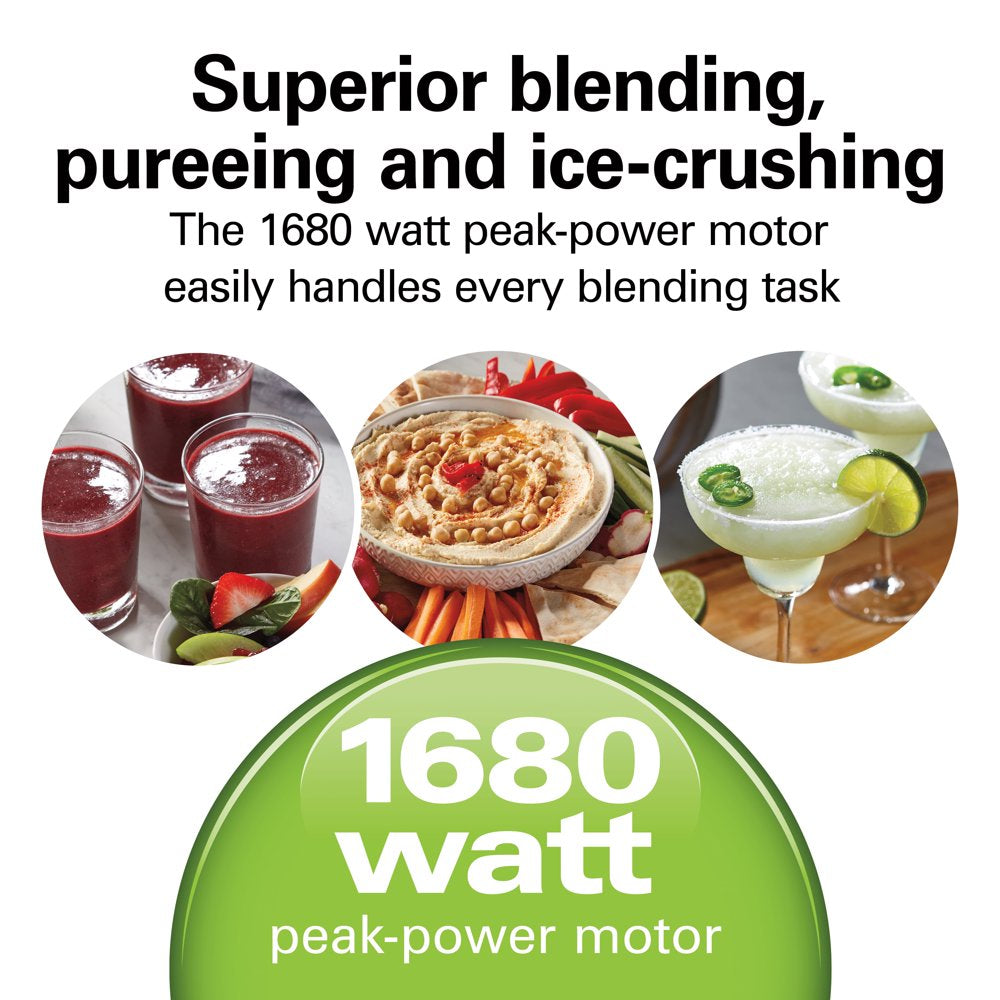 Powermax Professional-Performance Blender for Shakes and Smoothies, Puree and Ice Crush, 48Oz Bpa-Free Glass Jar, 1680 Watts, Stainless, Gray, 58600