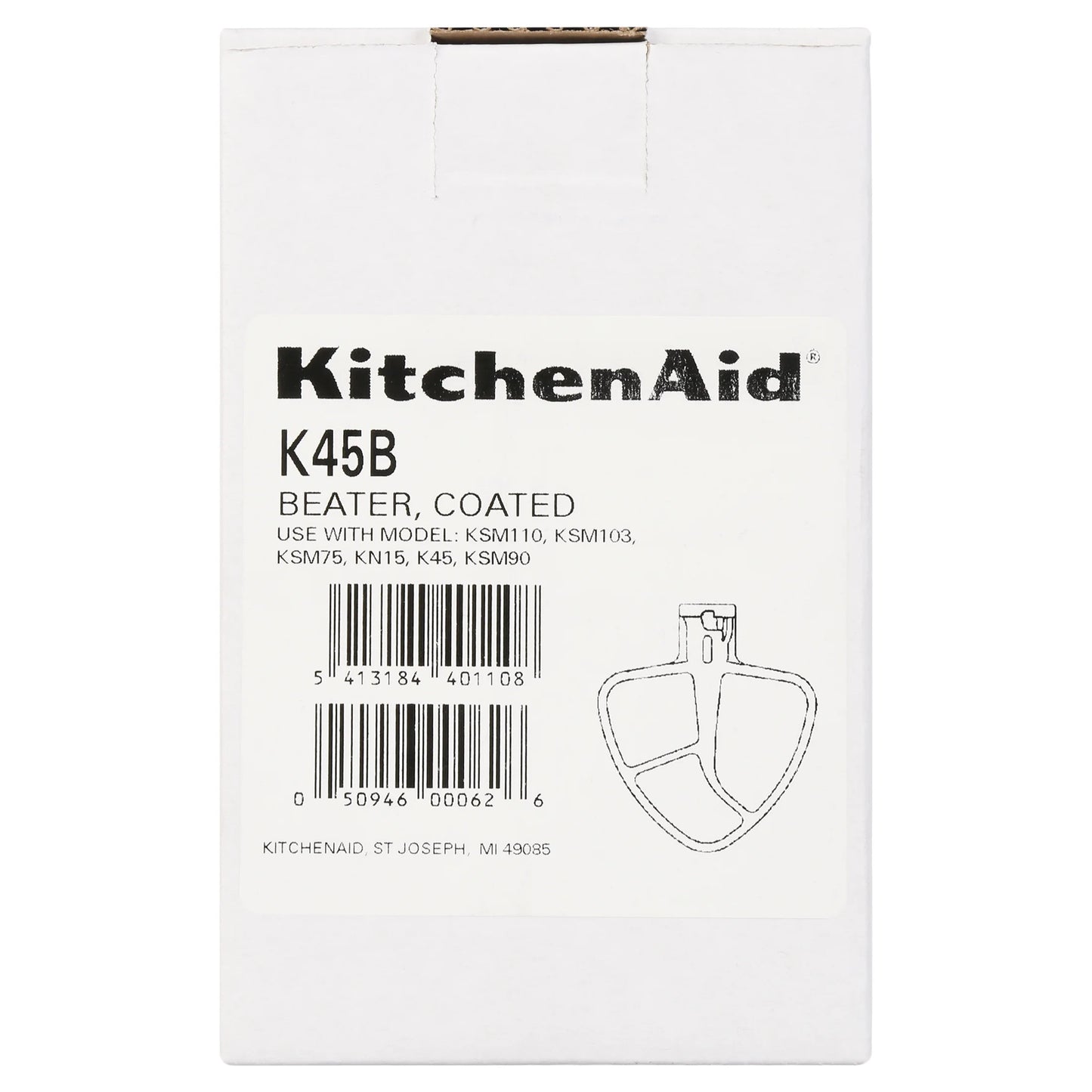 4.5-Qt Coated Metal Coated Flat Beater, K45B