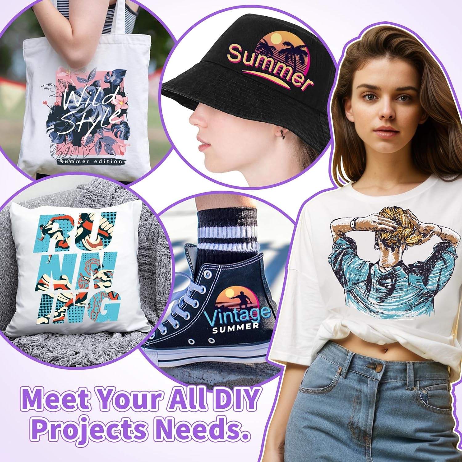 Sublimation HTV for Dark Fabric/Light Fabric 12" X 12" 10PCS Matte White HTV Vinyl Iron on Heat Transfer Vinyl for Cotton T-Shirt Work with Sublimation Paper Sublimation Printers