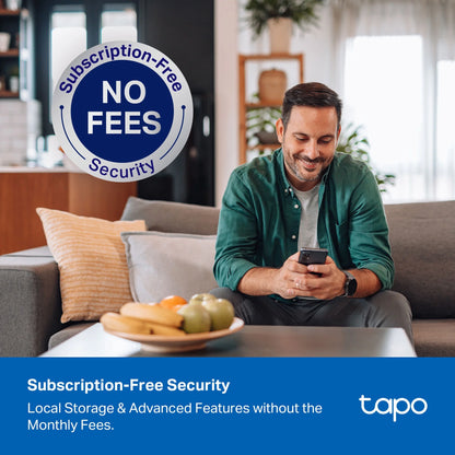 Tapo TCW61 Indoor/Outdoor HD Security Camera with Color Night Vision, Free Smart AI Detection, No Subscription Needed, 2-Way Audio, Local Storage, Alexa & Google Home Compatible