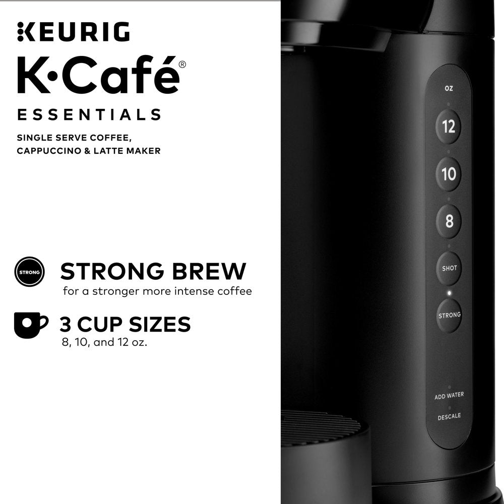 K-Café Essentials Single Serve K-Cup Pod Coffee Maker, Black