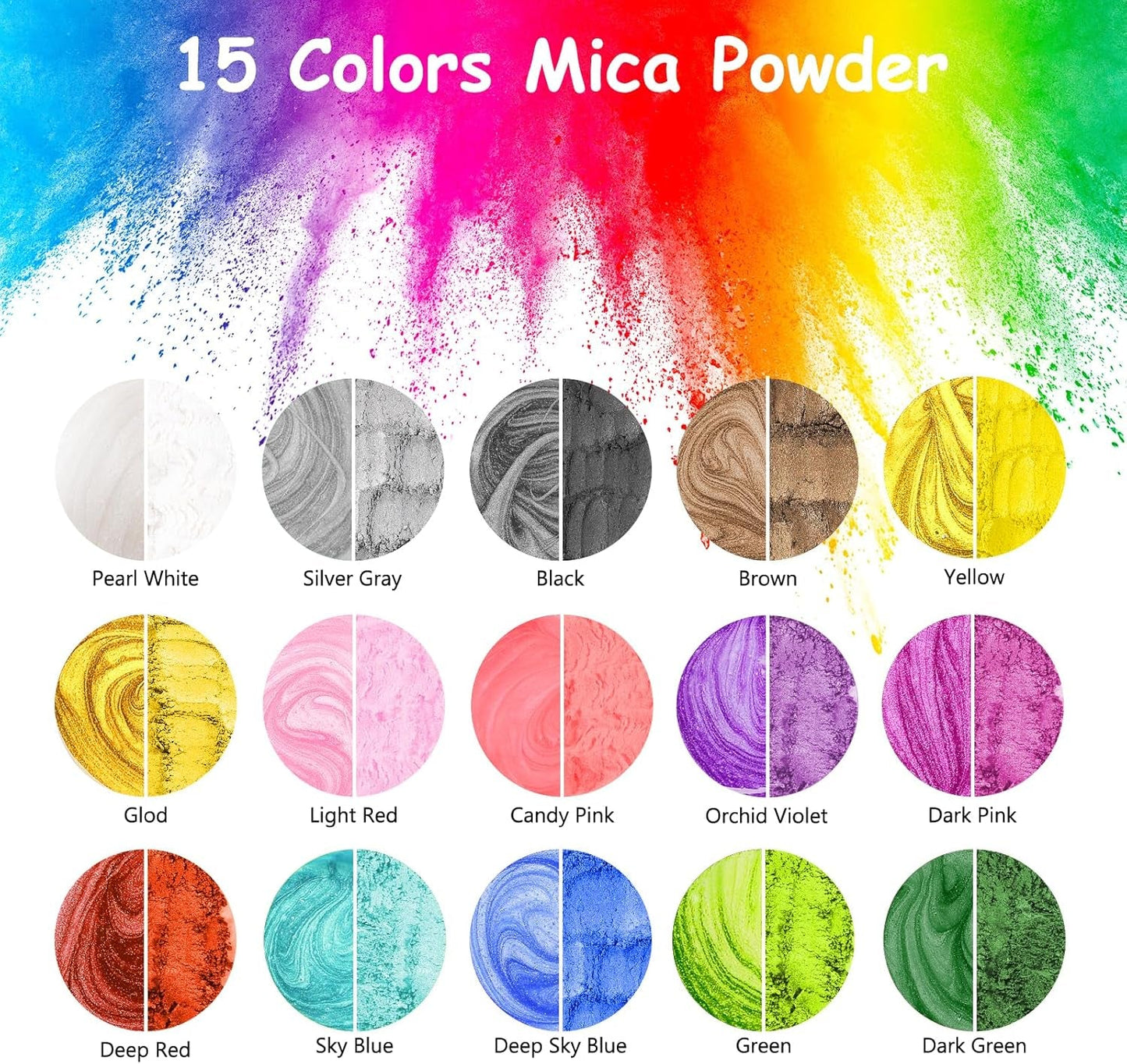 KISREL Epoxy Resin 82Oz - Clear Epoxy Resin Kit with 15 Pigments and 15 Colors of Mica Powders - No Yellowing No Bubble Casting Resina for Art Crafts, Jewelry Making, Wood & Resina Molds(41Oz X 2)