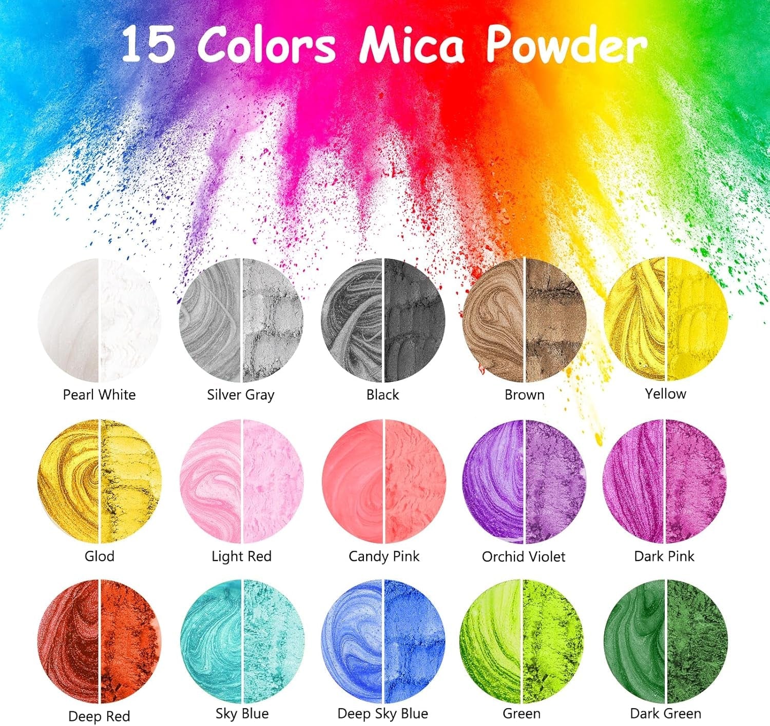 KISREL Epoxy Resin 82Oz - Clear Epoxy Resin Kit with 15 Pigments and 15 Colors of Mica Powders - No Yellowing No Bubble Casting Resina for Art Crafts, Jewelry Making, Wood & Resina Molds(41Oz X 2)