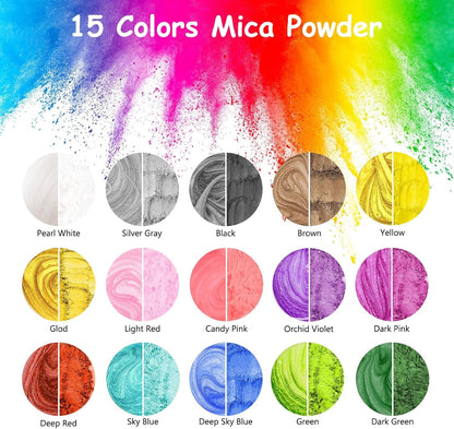 KISREL Epoxy Resin 82Oz - Clear Epoxy Resin Kit with 15 Pigments and 15 Colors of Mica Powders - No Yellowing No Bubble Casting Resina for Art Crafts, Jewelry Making, Wood & Resina Molds(41Oz X 2)
