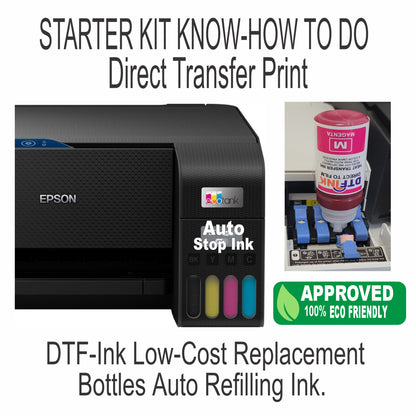 Epson Printer with DTF Ink Heat Transfer Print Color T-Shirt Maker Start Kit
