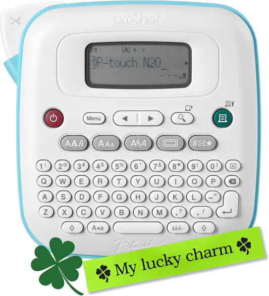 Brother P-Touch PT-N20 Personal Desktop Label Maker, Portable, Handheld and Prints, P-Touch Btag ~½” (12Mm) Wide Color Personalized Label Tapes