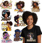 Dtf Transfers Ready to Press - 9 Pcs Black Girl Iron on Transfers for T-Shirts Heat Transfer Vinyl Stickers African Black Women Iron on Patches Decals for Clothes Bag Pillow DIY Fabric Decor