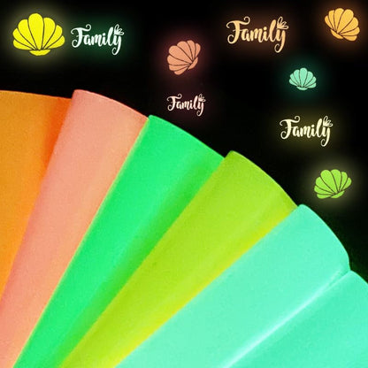 3D Puff Glow in the Dark Heat Transfer Vinyl Luminous Fluorescent Color HTV Puff Vinyl 6 Sheets 12"X10"For Heat Press T Shirt…