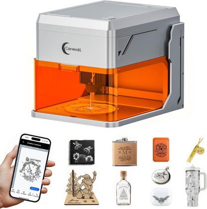 Carverall 5W Desktop Laser Engraver with Camera, Wifi & AI, A1 Pro AA Beginner Smart Laser Engraver Machine for Home DIY, Beginners, Personal Gifts Engraves Wood/Leather/Paper/Glass/Food, Class 1