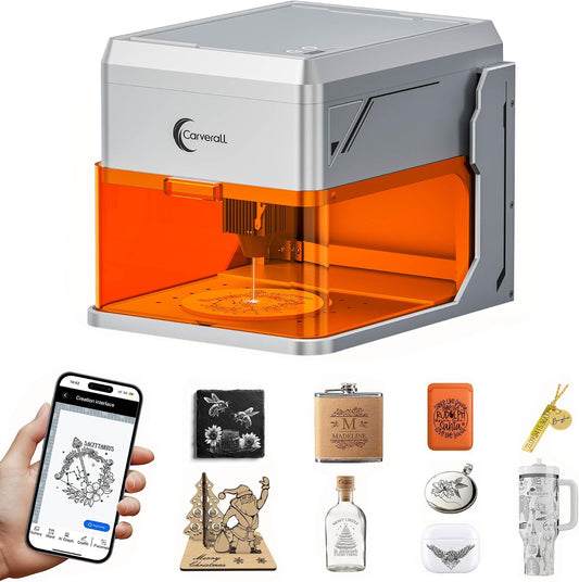 Carverall 5W Desktop Laser Engraver with Camera, Wifi & AI, A1 Pro AA Beginner Smart Laser Engraver Machine for Home DIY, Beginners, Personal Gifts Engraves Wood/Leather/Paper/Glass/Food, Class 1