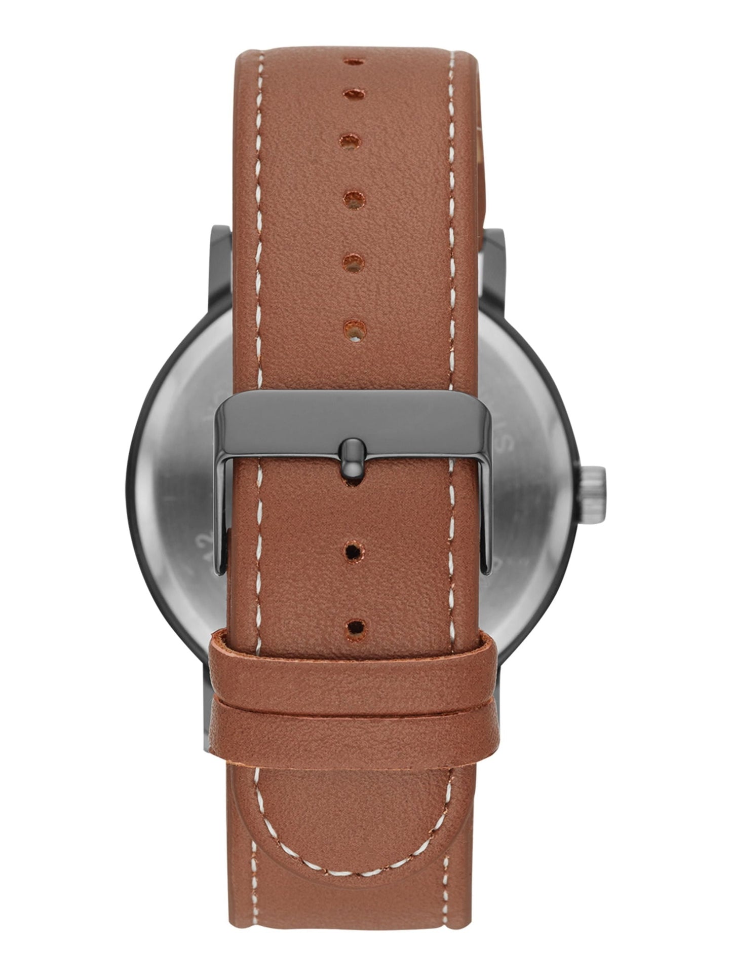 Men'S Watch: Gunmetal Case, Black Easy Read Dial, Cognac Vegan Leather Band (FMDOGE009)