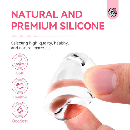 Saviland French Tip Nail Stamp: 4PCS Nail Art Stamper Kit Clear Silicone Nails Stamping Long & Short Jelly Stamper with Scrapers Nails Stamper Kit for French Manicure Home DIY Salon