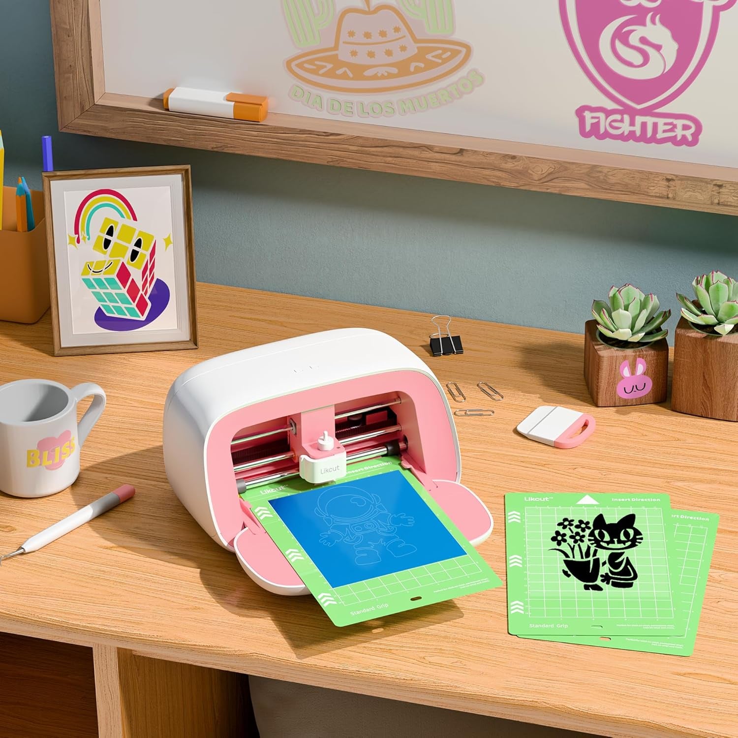 Cutting Mat for Glee S501 Cutter, 4.5" X 6.5" Standard Grip Mat for DIY Crafty, 3 Packs  Accessories Mats, Adhesive Sticky Green Quilting Replacement Cut Mats for Iron On, Vinyl and More