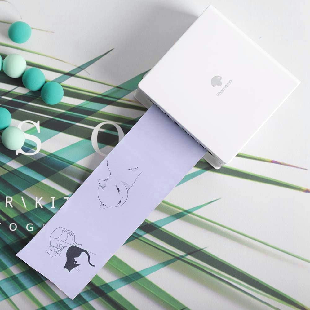 Phomemo Colorful Thermal Sticker Paper M02/M02 Pro/M02S/M03 Mini Printer, Black Character on Mint Green/Purple/Orange, 50Mm X 3.5M, Diameter 30Mm, 3 Rolls