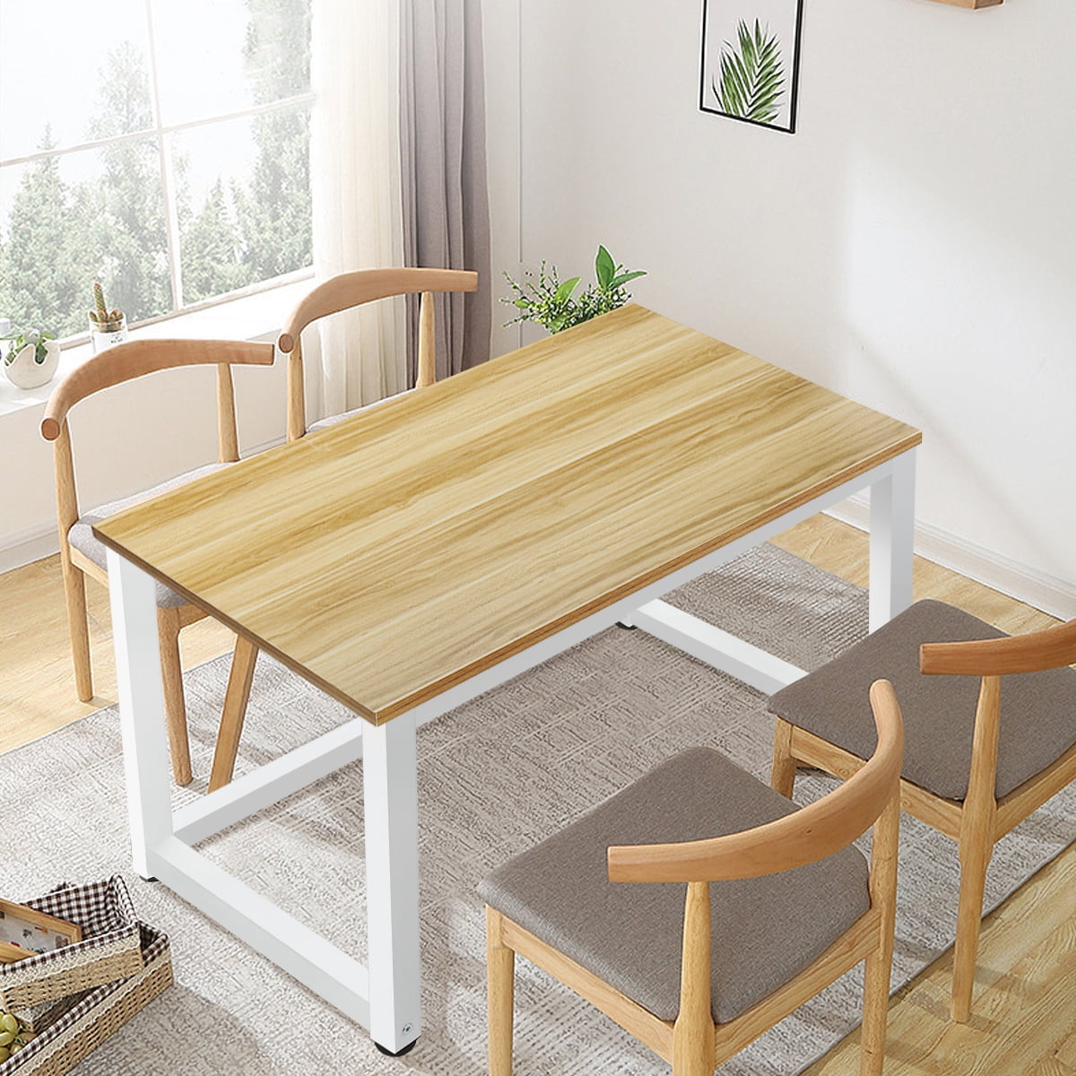 43 Inch Computer Desk Home Writing Desk Office Furniture Computer Table Study Writing Table Workstation Modern Simple PC Desk for Small Spaces Home Office, Walnut